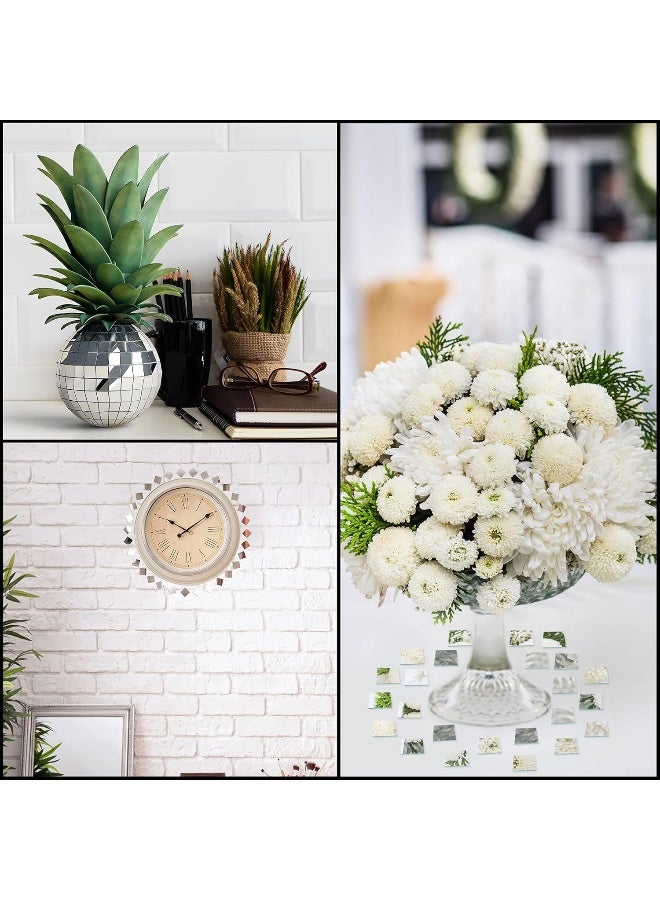 TPGP مرآة بلاط (عبوة من 120) - 2.5 × 2.5 سم - مرآة موزاييك مربعة صغيرة للحرف، تزيين الجدران والديكور الداخلي لغرفة النوم وغرفة المعيشة - Image 5