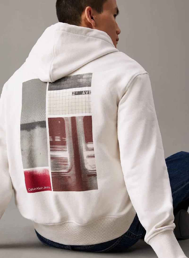 Calvin Klein Jeans  Relaxed Back Print Hoodie for Men | Best Price UAE