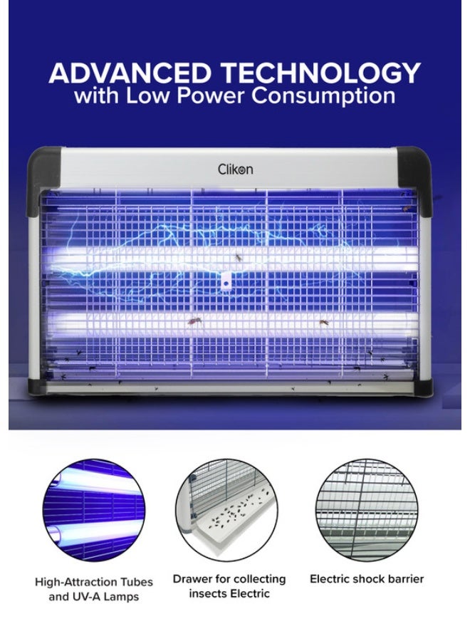 Clikon Electric Insect Killer/ Bug Blitz- Automatic Pest and Fly Killing Machine, Energy Saving- Natural and Chemical Free, Advanced Technology with Low Power Consumption 30 W CK4249 Silver/Black - Image 3