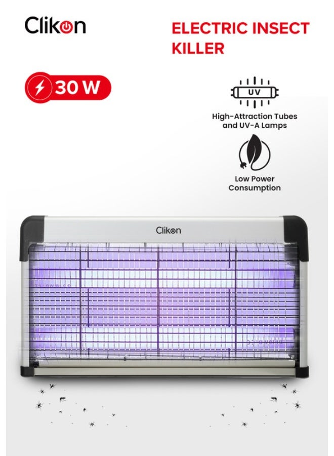 Clikon Electric Insect Killer/ Bug Blitz- Automatic Pest and Fly Killing Machine, Energy Saving- Natural and Chemical Free, Advanced Technology with Low Power Consumption 30 W CK4249 Silver/Black - Image 1