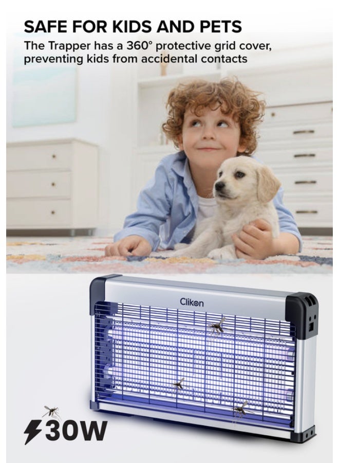 Clikon Electric Insect Killer/ Bug Blitz- Automatic Pest and Fly Killing Machine, Energy Saving- Natural and Chemical Free, Advanced Technology with Low Power Consumption 30 W CK4249 Silver/Black - Image 5