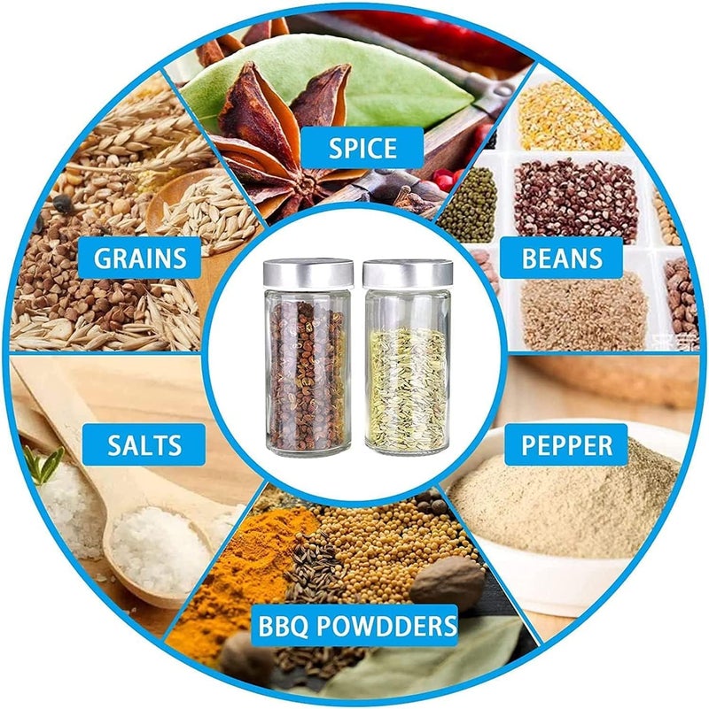 MUGATH Stainless Steel 20 Jar Revolving Spice Tower Spice Jar Rack Revolving Rotating Countertop Spice Organizer Seasoning Set Spice Carousel Set Condiment Set - Image 4