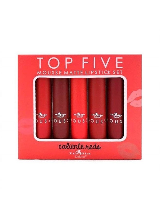 Italia Deluxe Italia Deluxe Top Five Mousse Matte Lipstick Set Caliente Reds  - Image 1