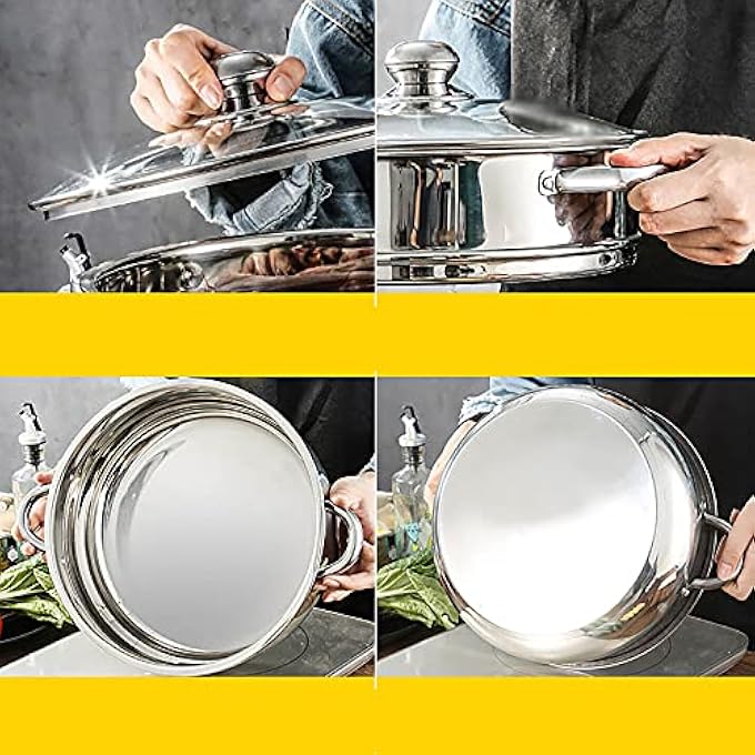 قدر بخاري، قدر حساء، قاع مزدوج، فولاذ مقاوم للصدأ، كعكات تجارية مطهوة على البخار، قدر بخاري كبير جدًا يعمل بالغاز - Image 4