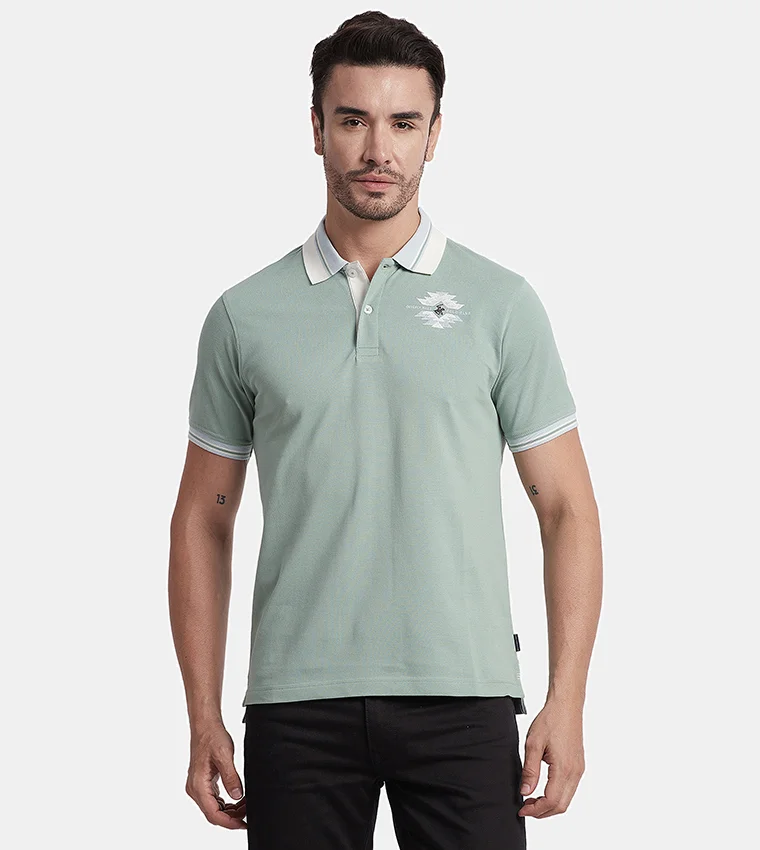 BEVERLY HILLS POLO CLUB Logo Embroidered Short Sleeves Polo T-Shirt