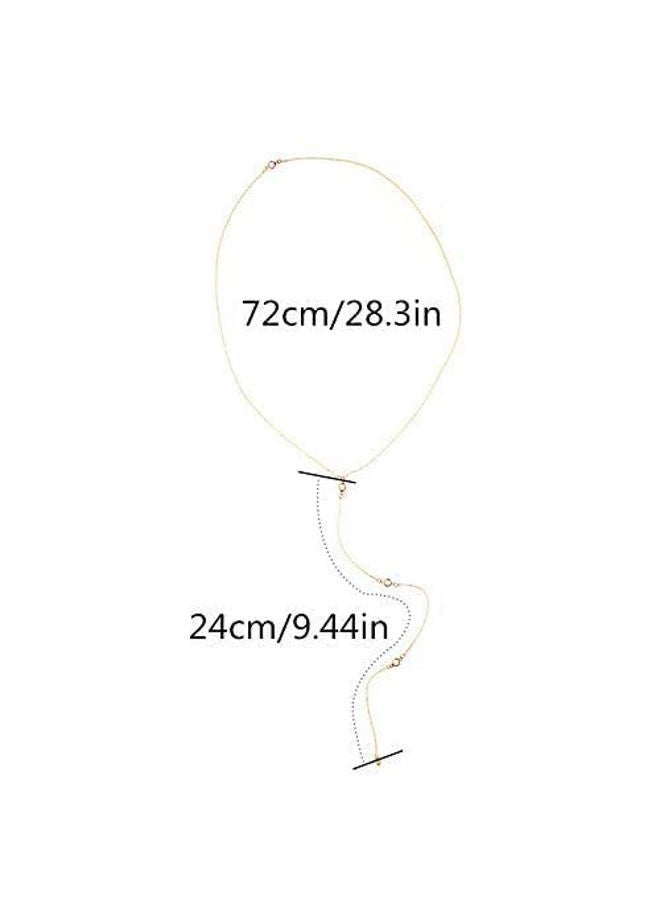ARTMISS Wedding Bridal Backdrop Necklace Crystal Back Necklace Gold Jewellery for Women - Image 5