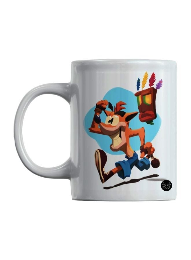 Phone Planet Crash Graphic Printed Coffee Mug White/Orange/Blue 351ml