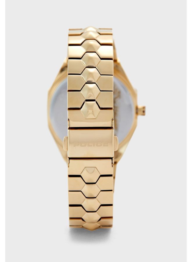POLICE Women Montaria Octagon Shape Stainless Steel Analog Wrist Watch 35 mm - Gold - P 16027BSG-22M - Image 2