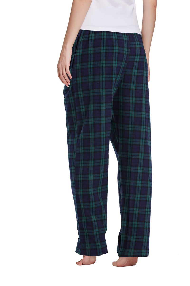CYZ Women's 100% Cotton Super Soft Flannel Plaid Pajama/Lounge Pants, Green Plaid, Womens Size: Medium - Image 3