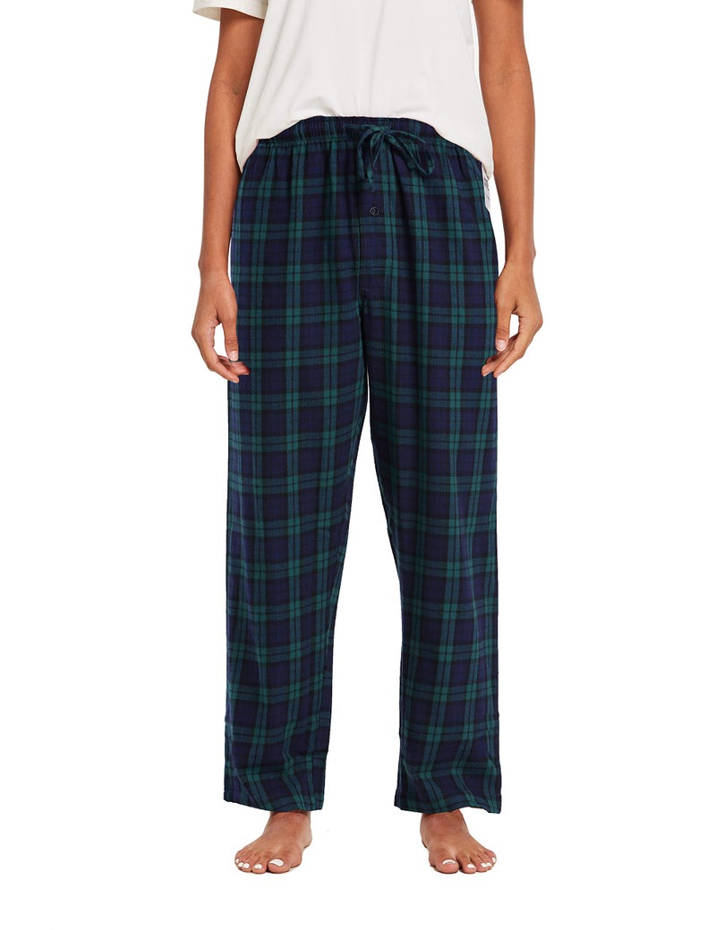 CYZ Women's 100% Cotton Super Soft Flannel Plaid Pajama/Lounge Pants, Green Plaid, Womens Size: Medium - Image 1