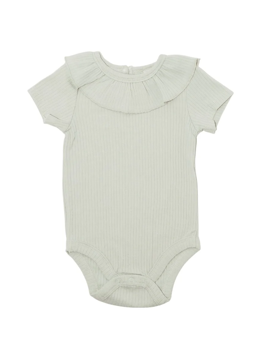 بمبىمىشى Bambimici Plain Grey Short Sleeve Bodysuit