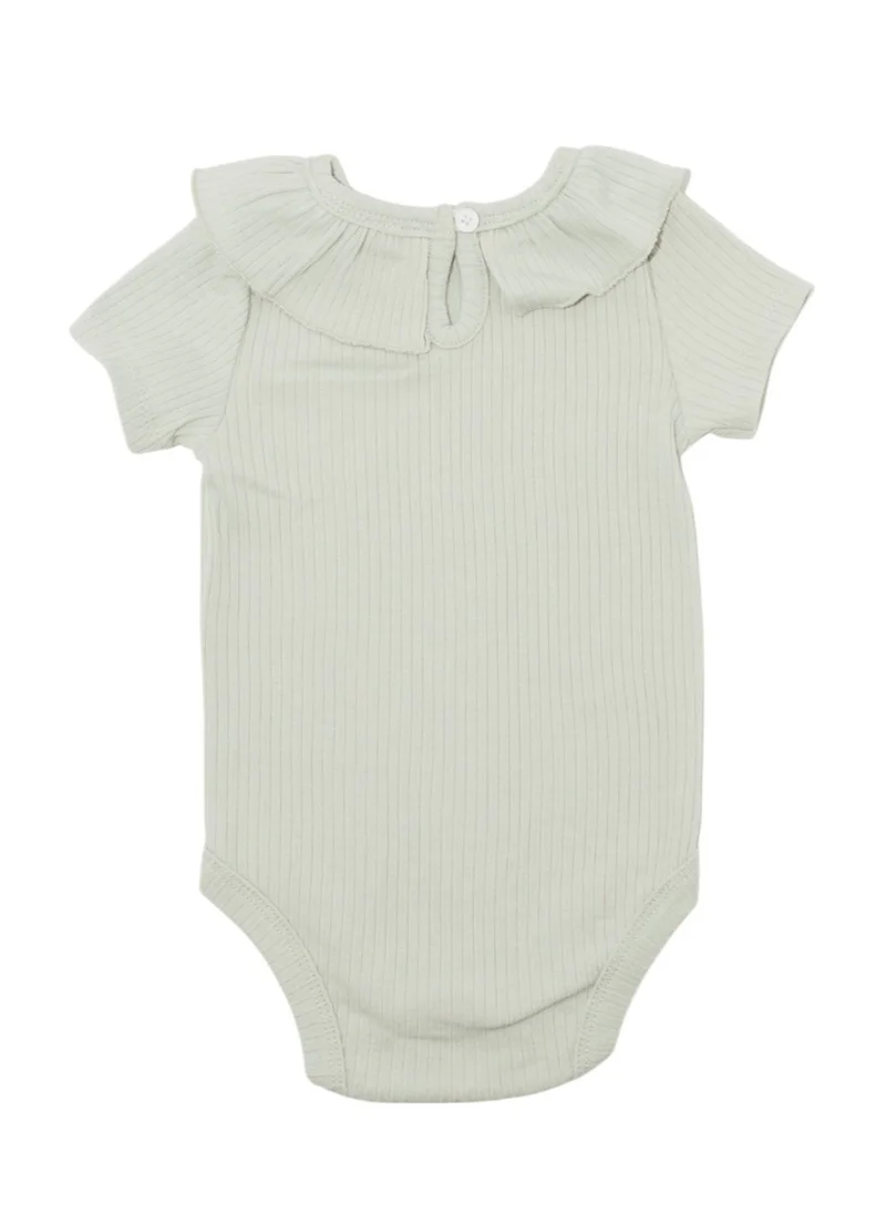 بمبىمىشى Bambimici Plain Grey Short Sleeve Bodysuit