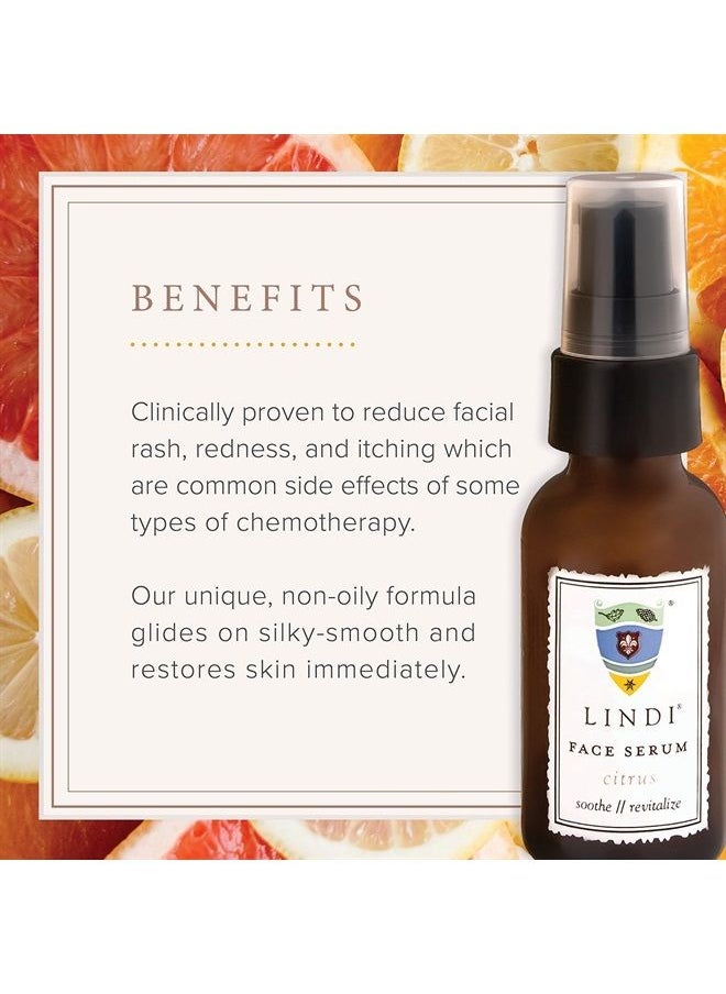 lindi skin - LINDI SKIN Face Serum Citrus - Ultimate Moisture and Comfort To Restore Your Skin Immediately - Reduce Facial Rash, Redness, and Itching - Relieves Painful Effects of Chemo Rash (1 fl oz) - Image 1