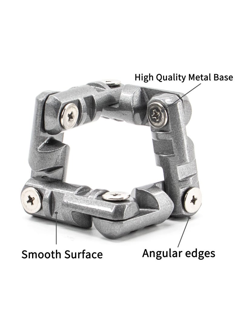 Zikra Infinite Flip Fingertip Decompression Toys Infinite Flip Fidget Toys Sensory Spinner Handheld Fidget Toys Stainless Steel Metal Chain Fidget Toy for Adults Children Anxiety Stress Relief Toys - Image 2