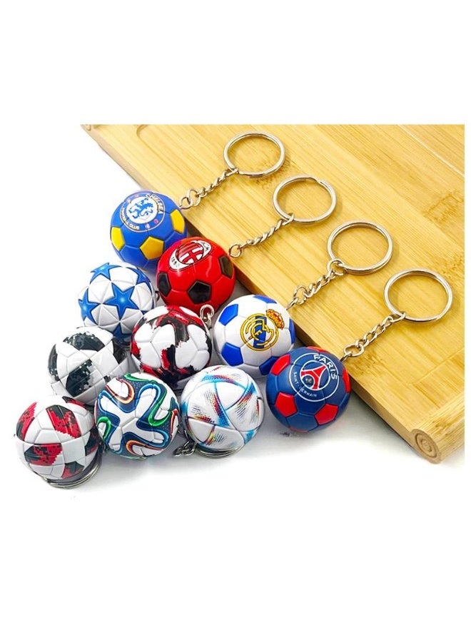 ACLIX 7Pcs Mix 3D Sports Football Souvenirs PU Leather Keyring Men Soccer Fans Keychain Pendant - Image 2