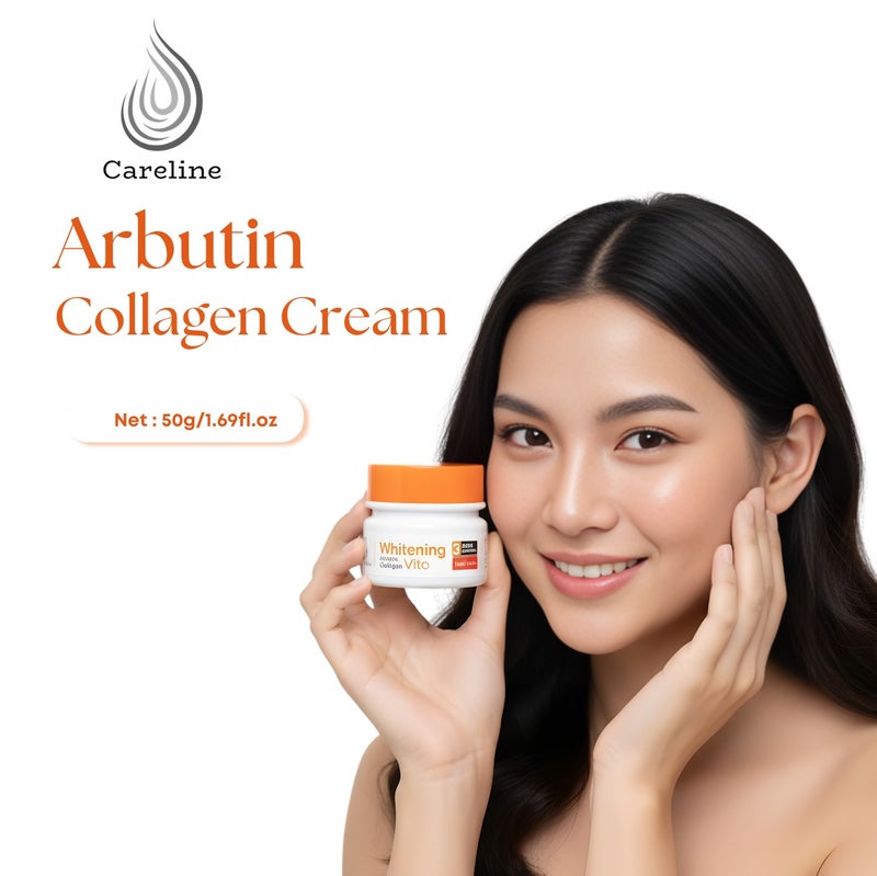 Careline Whitening Vit C Facial Cream – Vitamin C, Collagen & Arbutin, 3 Days Quick Whitening, Deep Whitening & Anti-Freckle, Repair & Brighten, Rejuvenation System - Image 2