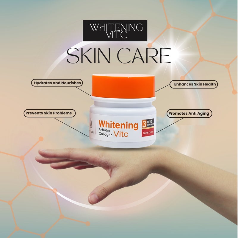 Careline Whitening Vit C Facial Cream – Vitamin C, Collagen & Arbutin, 3 Days Quick Whitening, Deep Whitening & Anti-Freckle, Repair & Brighten, Rejuvenation System - Image 5