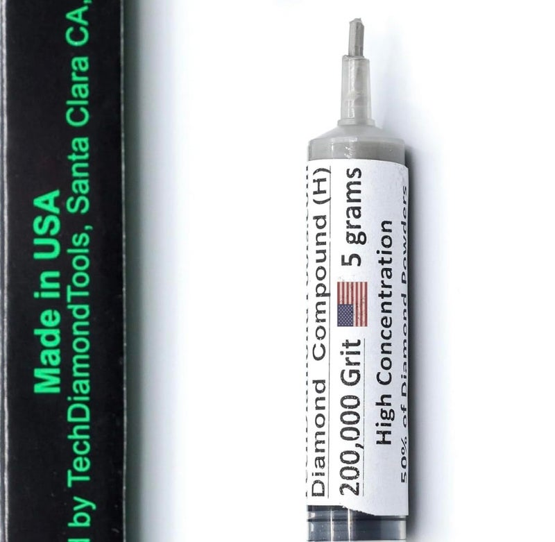 TechDiamondTools Diamond Polishing Compound 200,000 Grit - 5g Syringe for Marble, Glass, Metal, and Gemstone - Image 1