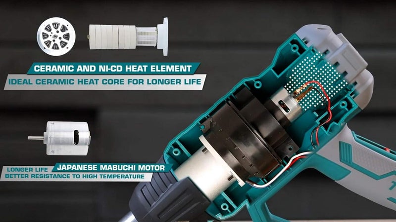 TOTAL Heat Gun 2000W With Scraper, Nozzle Tb2006 - Image 5