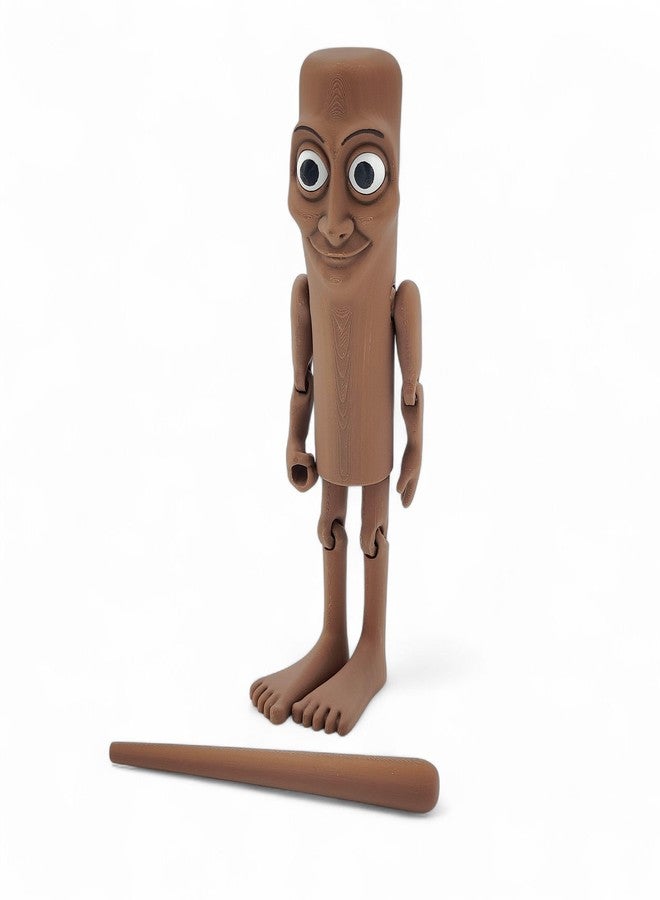 qwik3D Tung Tung Tung Sahur Action Figure | 6-Inch Meme Toy | Italian Brainrot Collectible | 3D Printed Articulated Model with Bat | Funny Viral Figurine Gift | Brown (Pack of 1) - Image 3