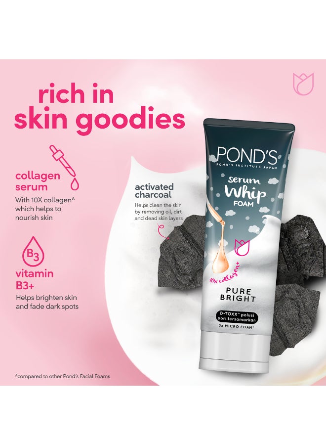 POND's Serum Whip Facial Foam, Pure Bright, 100g - Image 5
