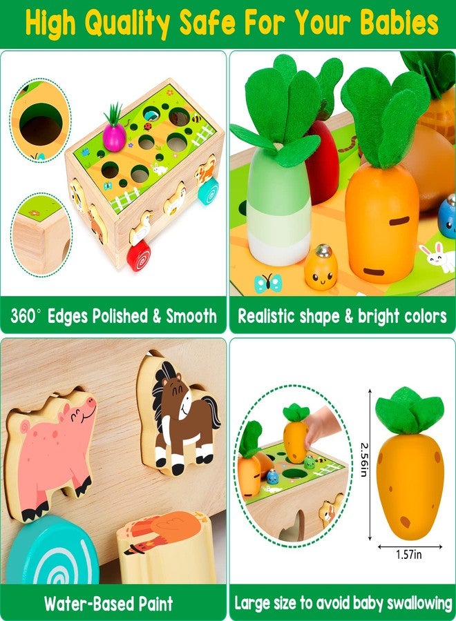 BAYSING Toddlers Montessori Toys for 2,3,4 Year Old Baby Boys and Girls, Educational Wooden Shape Sorting Toys with Vegetables & Farm Animals Blocks, Fine Motor Skills Game, Ideal Gift for Kids Age 1-3 - Image 3