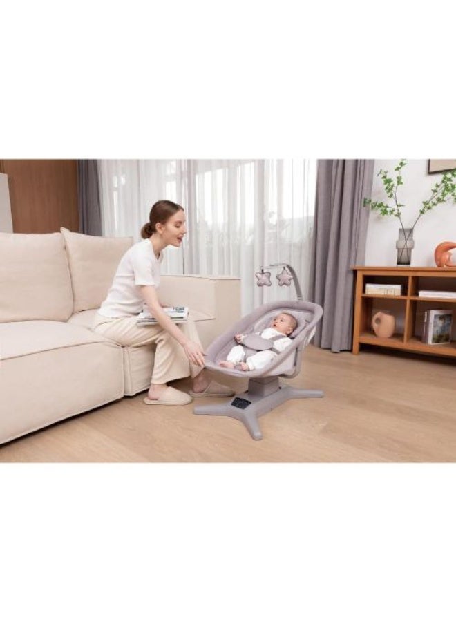 ماستيلا سرير هزاز كهربائي للأطفال مزود بموسيقى وناموسية لحماية وراحة مثالية - Image 1
