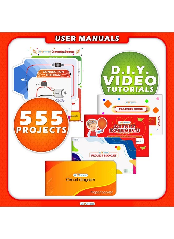 كيت 4 كيوريس - مجموعة ألعاب تعليمية من 555 تجربة علمية من Kit4Curious، مناسبة للأولاد والبنات من عمر 6 إلى 16 عامًا، مناسبة كهدية عيد ميلاد - Image 1