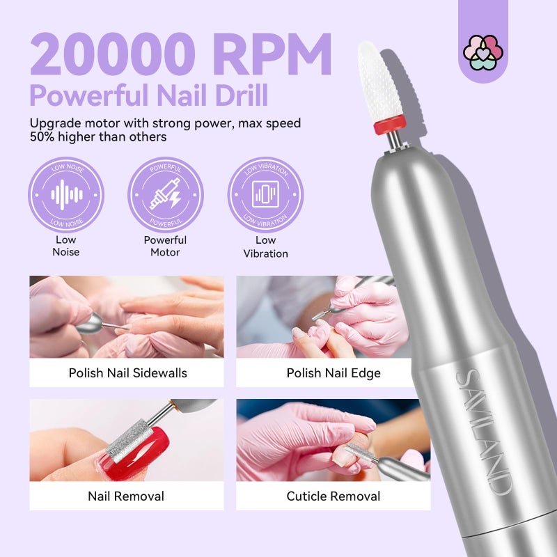 SAVILAND Acrylic Nail Kit with Drill - Professional Use Only Powder and Liquid Set Nail Tools Acrylic Set with Brushes for Nails Application Home DIY - Image 5