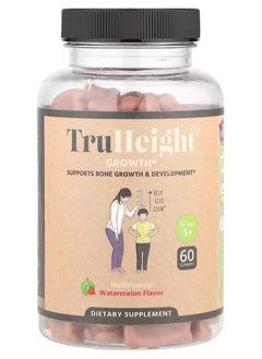 TruHeight  TruHyte, Growth Support Chewable Tablets, Multivitamin, Ages 5-24, Watermelon Flavor, 60 Chewable Tablets  - Image 1