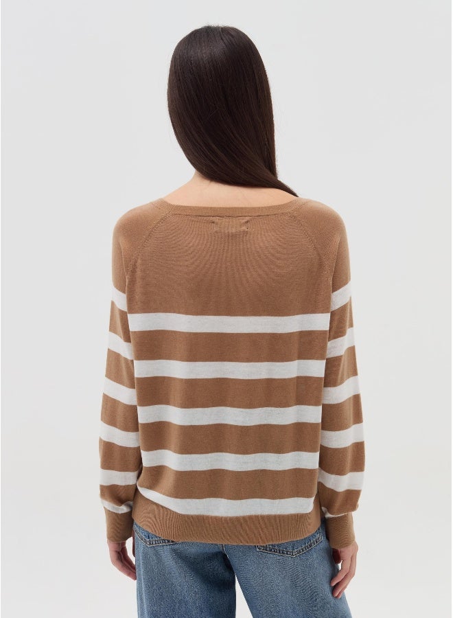 او في اس بلوزة مخططة بأكمام راجلان - Image 3