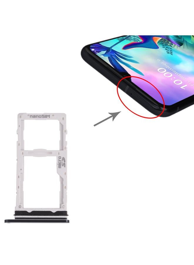 erorex Nano SIM Card Tray + Micro SD Card Tray for LG G8X ThinQ / V50S ThinQ 5G LM-V510N, LMG850EMW, LM-G850 (Black) - Image 4