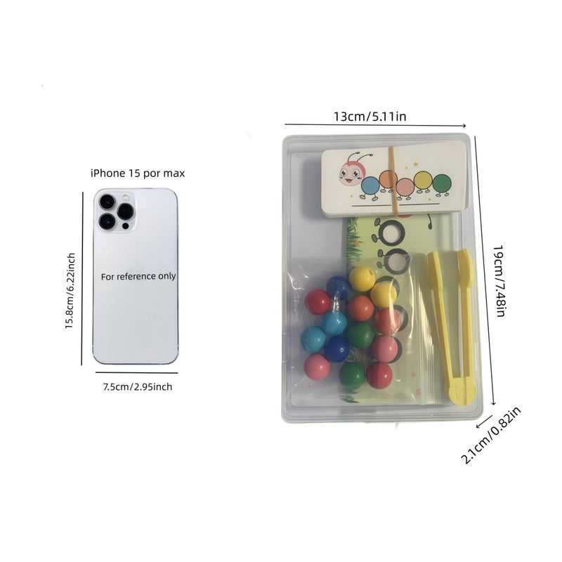 Caterpillar Clip Beads Wooden Sorting Toy for Fine Motor Skills and Focus Development - Image 3