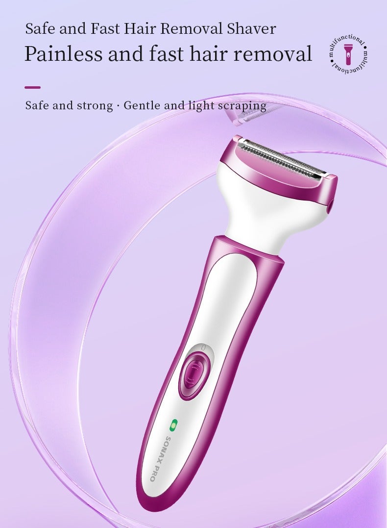 MARSKE Eyebrow Trimmer, 4 in 1 Multifunctional Hair Trimmer, Electric Shaver for Women, USB Rechargeable Eyebrow Trimmer Painless Shaver Hair Clipper for Bikini, Nose Hair, Eyebrow, Body, Sideburn - Image 3