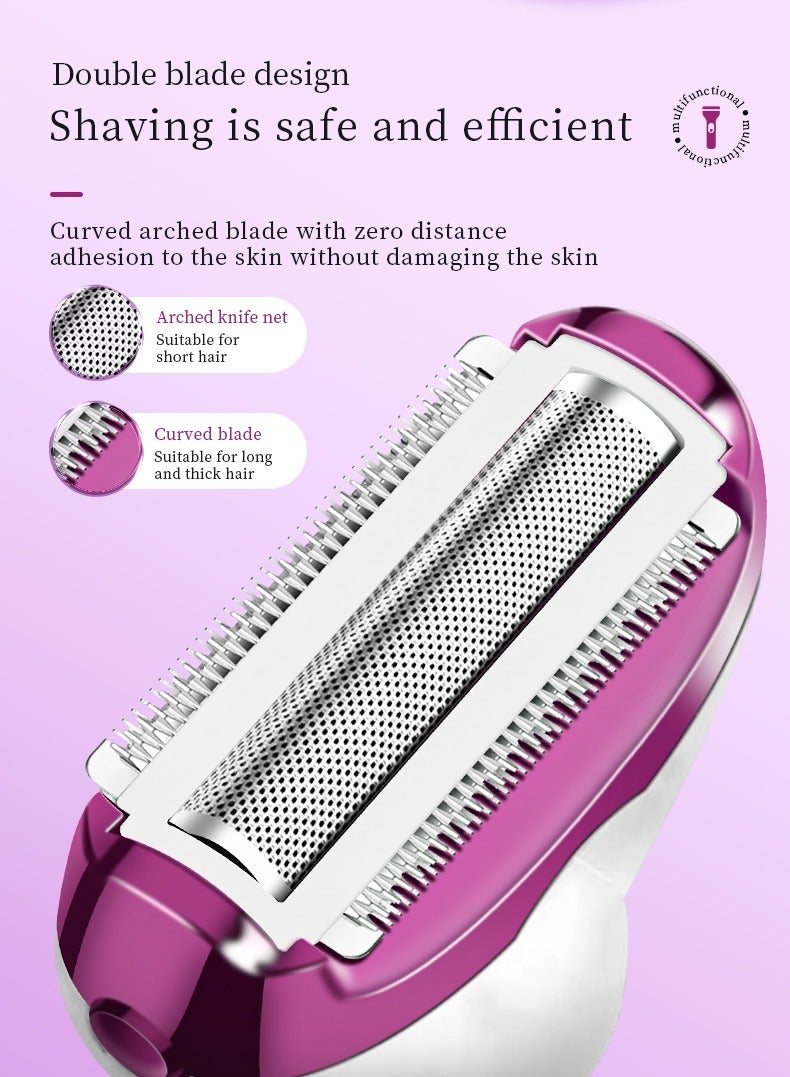 MARSKE Eyebrow Trimmer, 4 in 1 Multifunctional Hair Trimmer, Electric Shaver for Women, USB Rechargeable Eyebrow Trimmer Painless Shaver Hair Clipper for Bikini, Nose Hair, Eyebrow, Body, Sideburn - Image 4