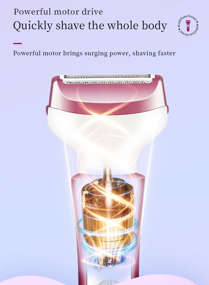 MARSKE Eyebrow Trimmer, 4 in 1 Multifunctional Hair Trimmer, Electric Shaver for Women, USB Rechargeable Eyebrow Trimmer Painless Shaver Hair Clipper for Bikini, Nose Hair, Eyebrow, Body, Sideburn - Image 5