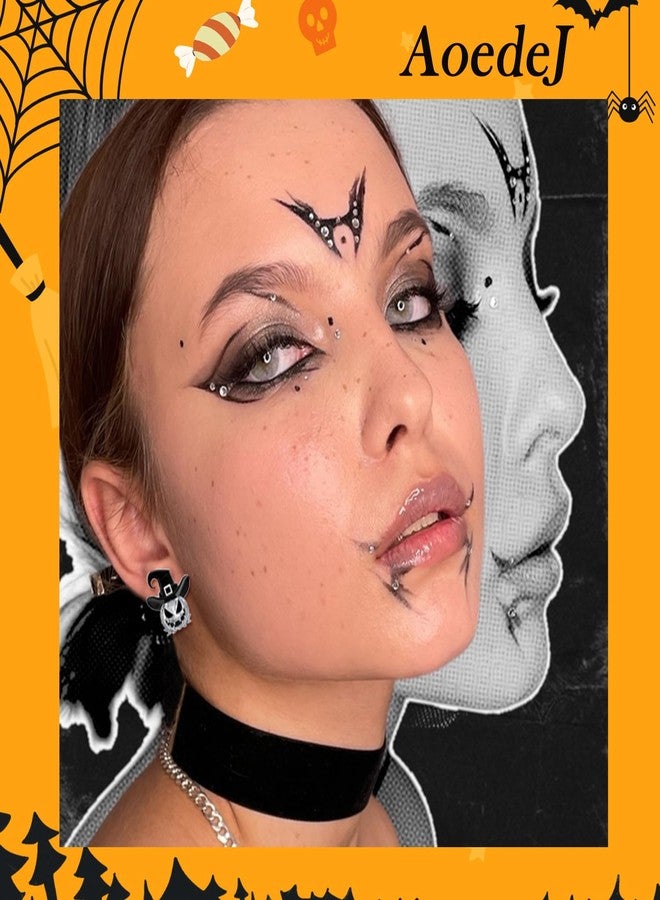 أويدج طقم أقراط هالوين من AOEDEJ، مضاد للحساسية، بتصميمات لطيفة على شكل أشباح وقرع وجمجمة، مناسب لثقب الغضروف وشحمة الأذن والصدفة والزنمة والحلزون، للنساء والرجال - Image 3