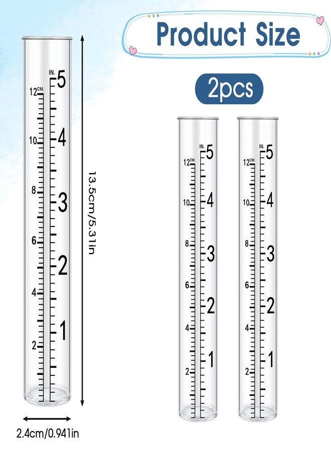 SynHHergyx 2 Pcs 5" Rain Gauge Replacement Tubes for Outdoor Plastic Rain Gauges for Garden Yard Home, Clear Rain Gages - Image 2