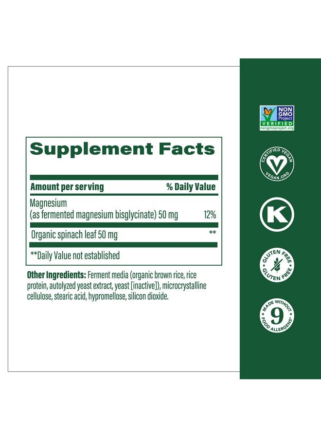 MegaFood Magnesium - Supports heart & nervous system - Magnesium Supplement with fermented Magnesium Glycinate - Vegan, Gluten-Free, Non-GMO and Kosher - Made Without 9 Food Allergens - 90 Tabs - Image 2