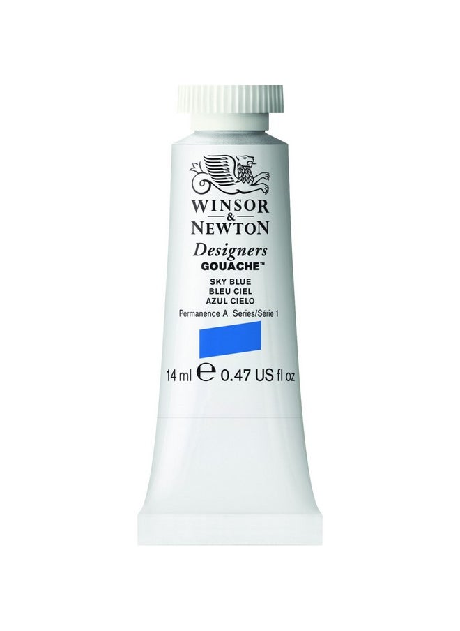 WINSOR & NEWTON Designers Gouache 14 Ml - Sky Blue (621), Finely Pigmented, Vibrant, Vivid & Opaque Matt Colours, Ideal For Designer'S, Illustrators & Commercial Artist - More Colours Available  - Image 1