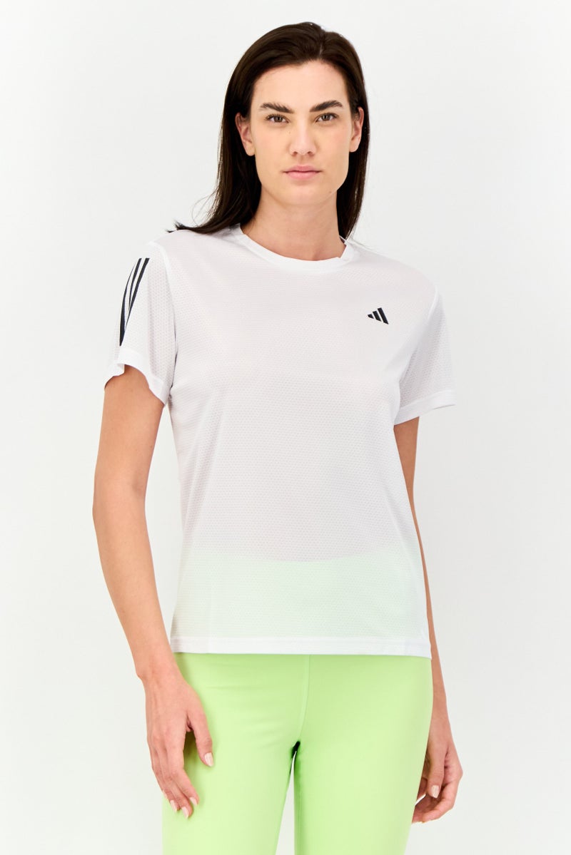 Adidas Women Sportswear Fit Short Sleeve Training T-shirt, White  - Image 1