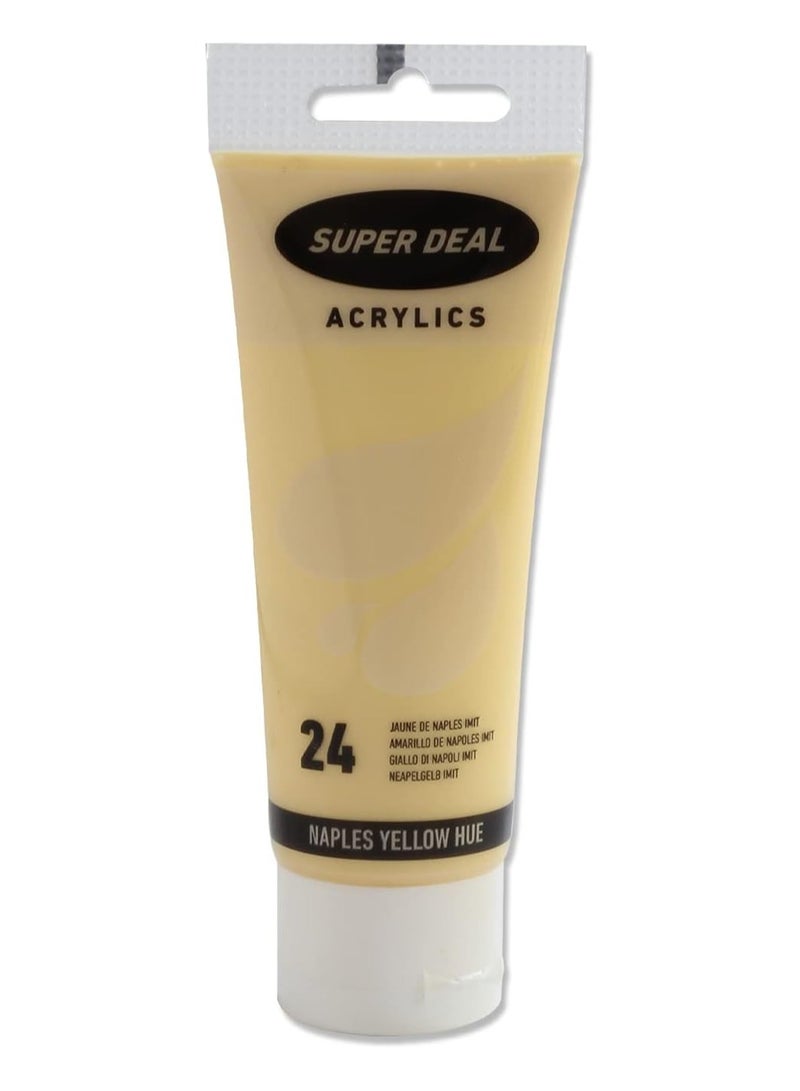 سوبر ديل أنبوب طلاء أكريليك ملون 75 مل أصفر نابولي - Image 1
