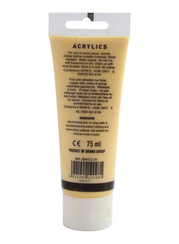 سوبر ديل أنبوب طلاء أكريليك ملون 75 مل أصفر نابولي - Image 2