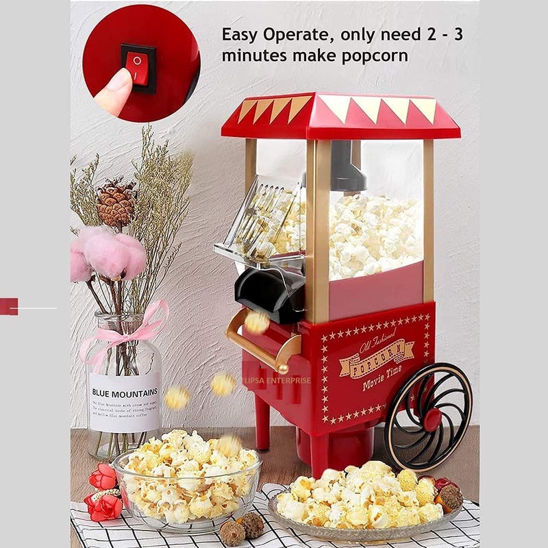 Foliam Foliam Popcorn Machine DIY Vintage Retro Electric Hot Air Popcorn Machine Family Party Tools Childrens Gifts  - Image 3
