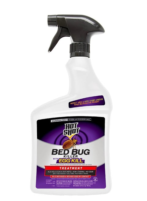 Hot Shot Ready-to-Use Bed Bug Killer Spray, Kills Bed Bugs and Bed Bug Eggs, Kills Fleas and Dust Mites, 32 fl oz