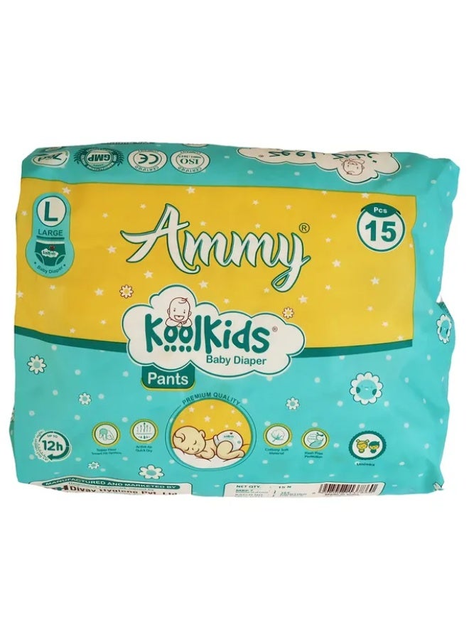 Ammy حفاضات أمّي كول كيدز المميزة للأطفال كبيرة - 15 قطعة - Image 1