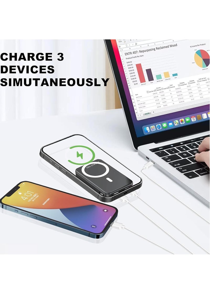 GULFLINK Magnetic Portable Power Bank Charger for Apple iPhone 15/14/13 Series 10000mah Black - Image 3