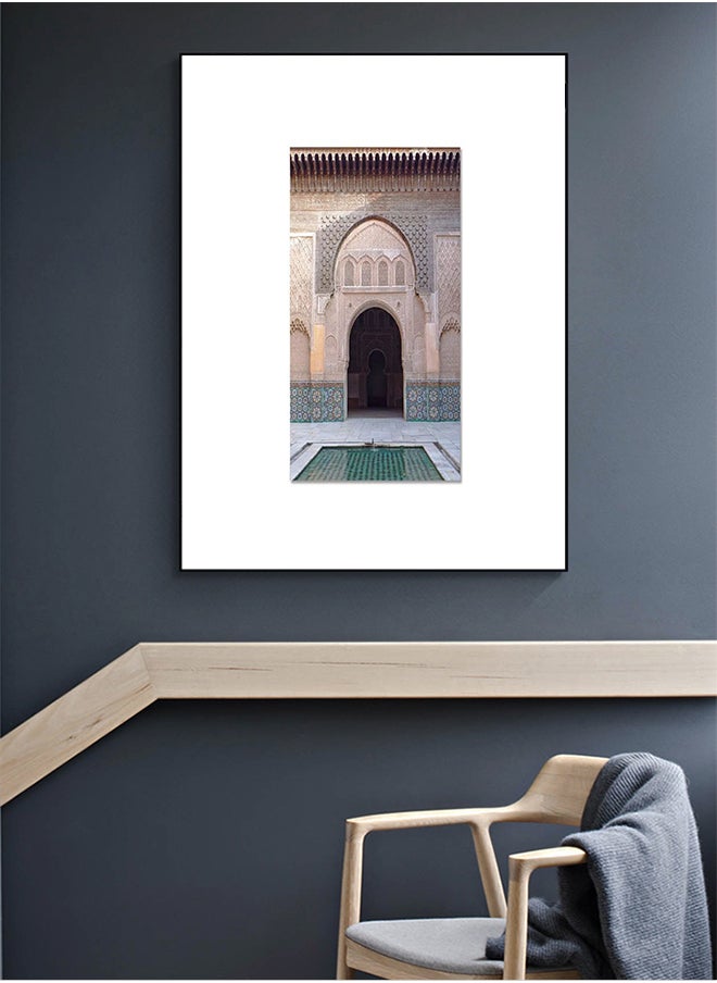 Generic - (Assembly frame) Islamic Moroccan Arch Green Wall Art Picture Quote Canvas  Poster Mosque Print Muslim Arabic Calligraphy Home Decoration poster - Image 1