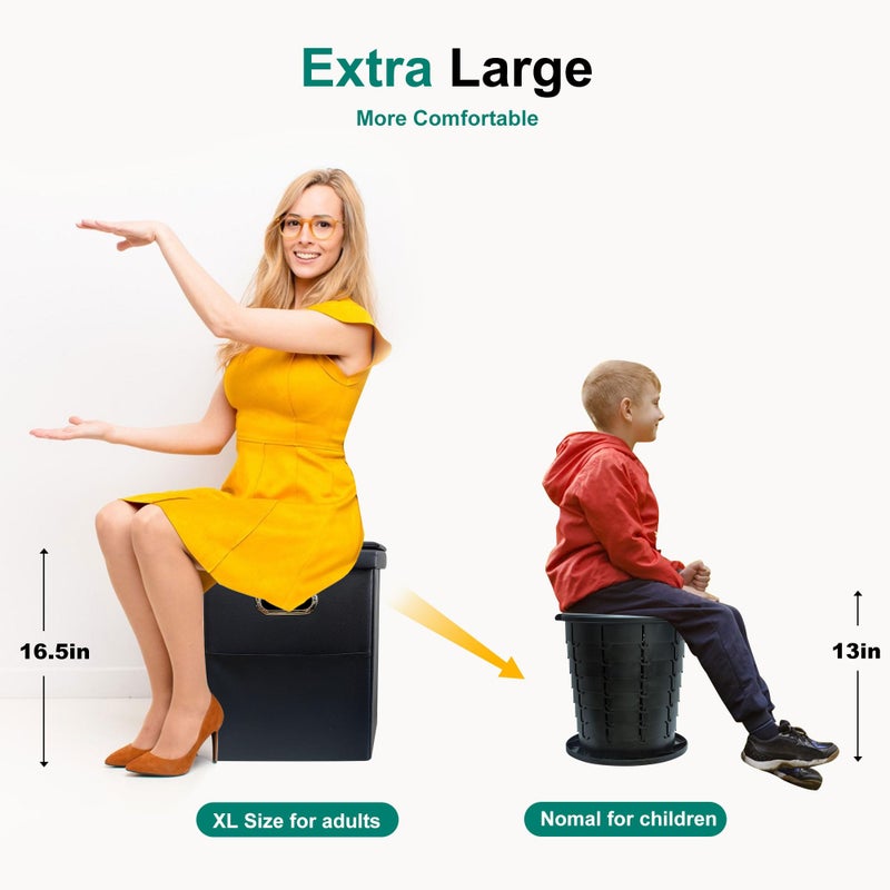 Ann Katy Upgrade XL Portable Toilet for Adults, Extra Large Portable Travel Floding Camping Toilet, Camping Tall Toilets with Lid for Kids Compact Potty for Car,Hiking,Beach,Toilet Storage Stool - Image 2