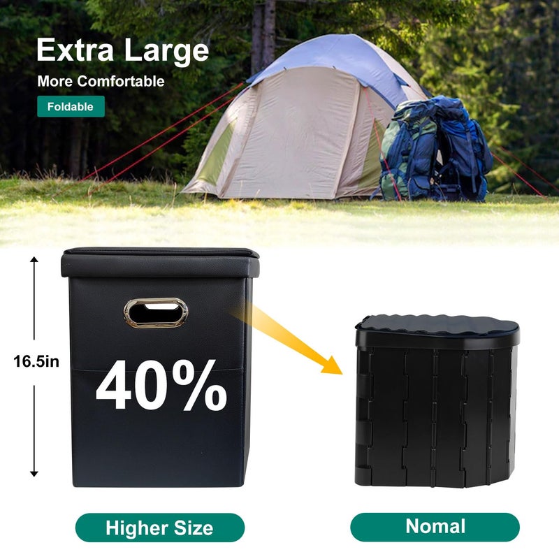 Ann Katy Upgrade XL Portable Toilet for Adults, Extra Large Portable Travel Floding Camping Toilet, Camping Tall Toilets with Lid for Kids Compact Potty for Car,Hiking,Beach,Toilet Storage Stool - Image 5